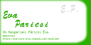 eva paricsi business card